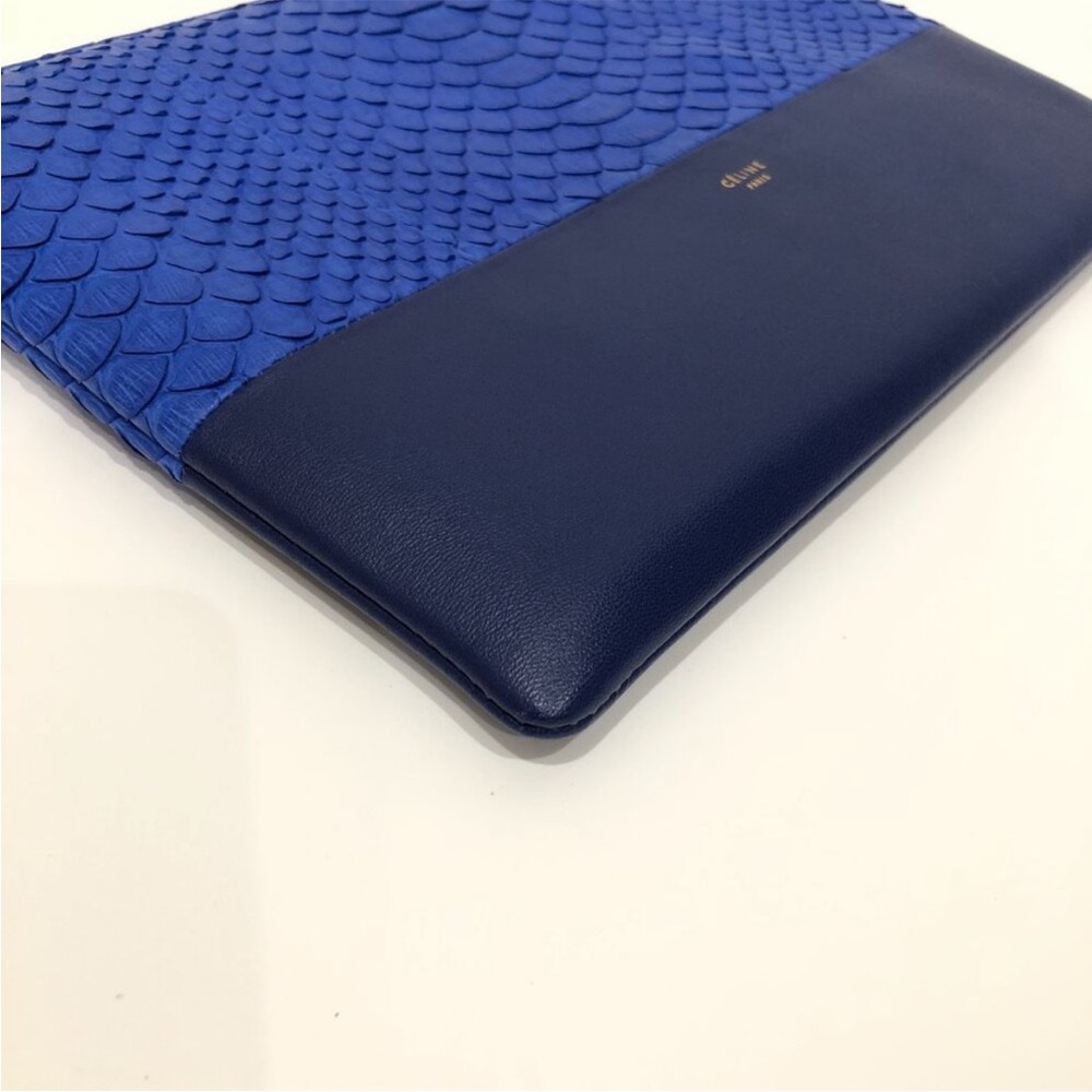 Celine Blue Python Leather Zippy Pouch - image 6